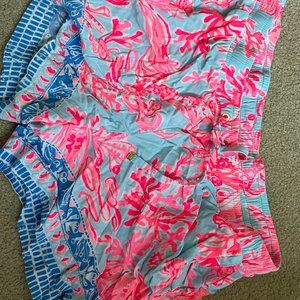 Lilly Pulitzer Shorts Size Medium (Pink and Blue ) - Soft Shorts